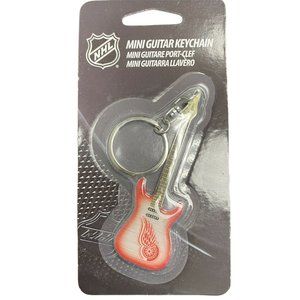 DETROIT RED WINDS MINI GUITAR KEYCHAIN WOODROW NEW LICENSED NHL